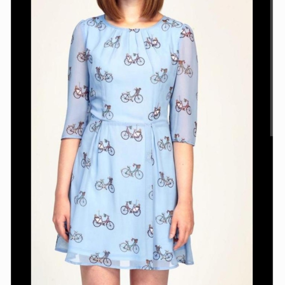 Sugarhill Boutique Blue Novelty Bicycle Dress Lined